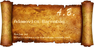 Adamovics Barnabás névjegykártya